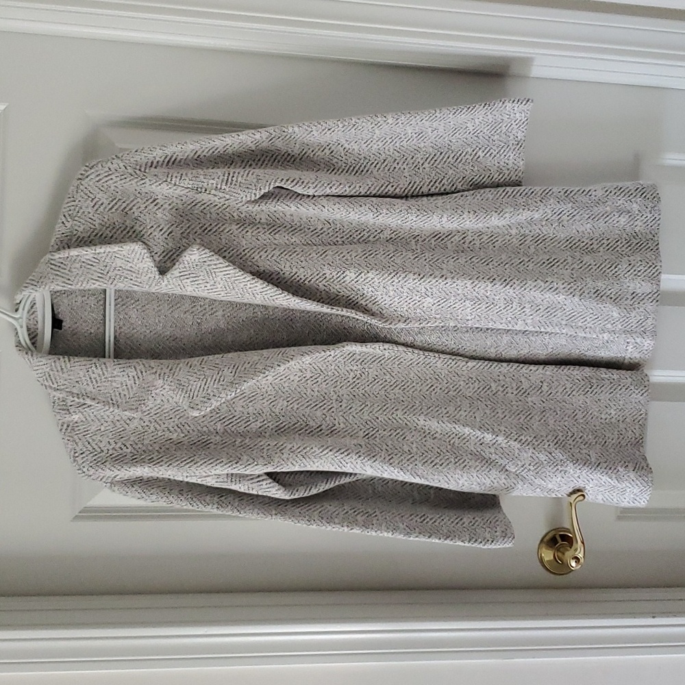 Topshop Gray Herringbone Pattern Knit Cardigan/Ja… - image 1